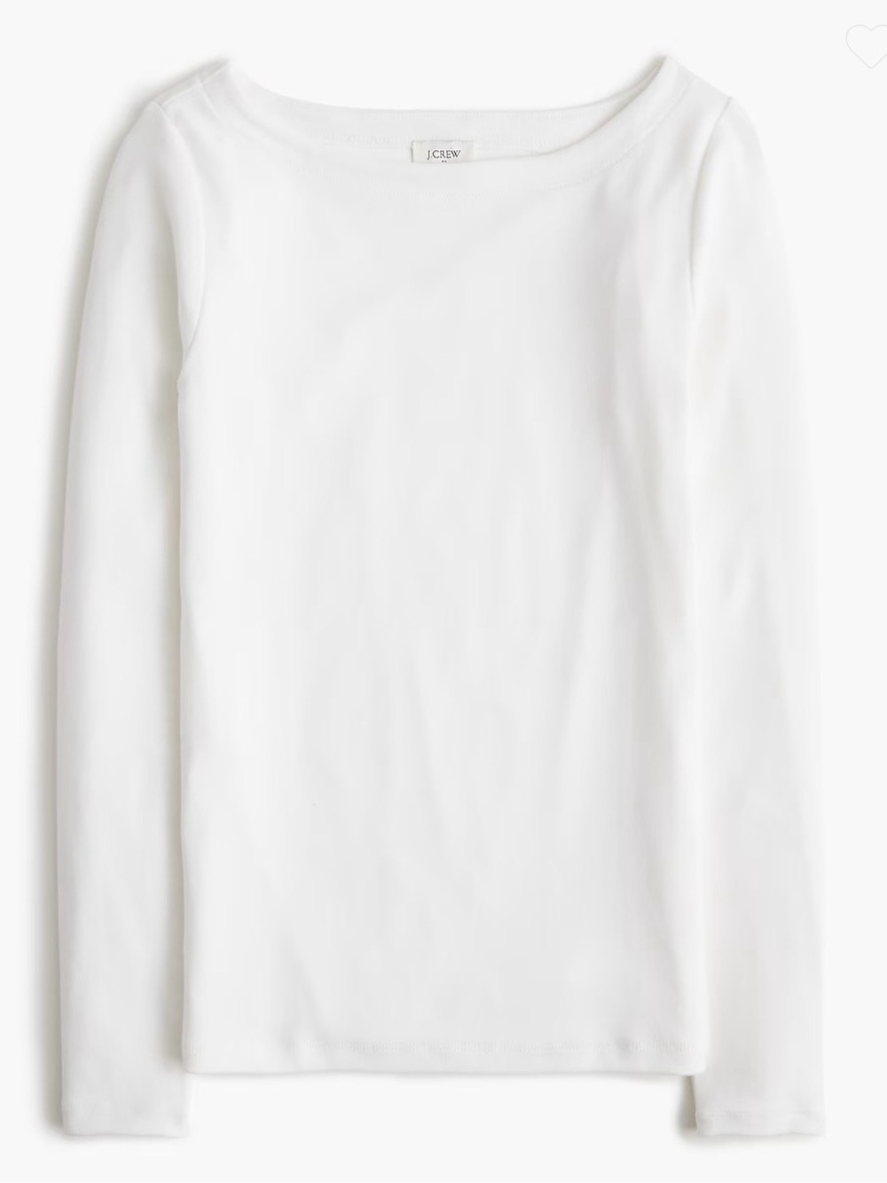 J. Crew Everyday Tee boat neck Long Sleeve White